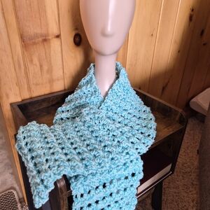 Handmade Teal Crochet Scarf